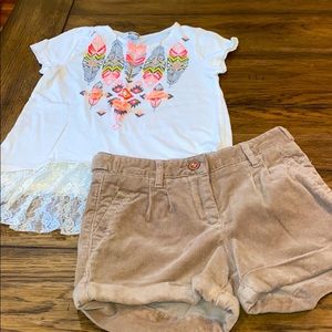Top and shorts set size 7